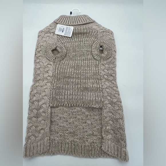 Top Paw Taupe/Silver Cable Knit Dog Sweater with Flowers XL NWT - Picture 8 of 10